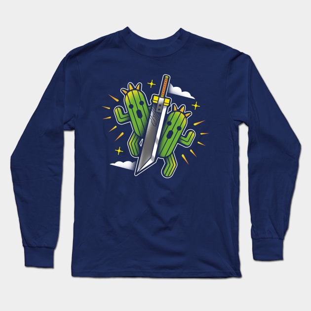 Cactuar Cloud Sword Long Sleeve T-Shirt by logozaste